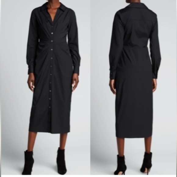 Veronica Beard - NWT- Cita Dress - Long Black Rouched -2 - Picture 4 of 12